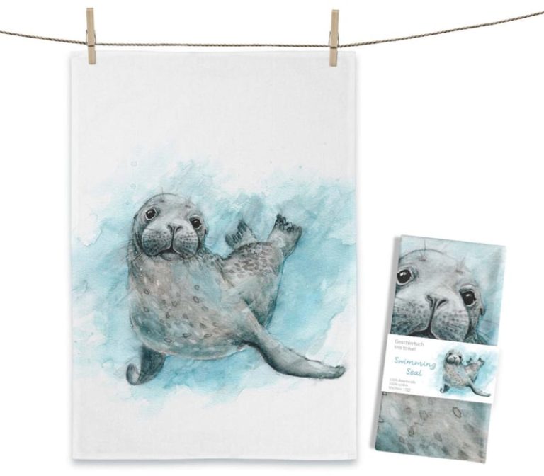Theedoek Wollig Zeehond - Maluu