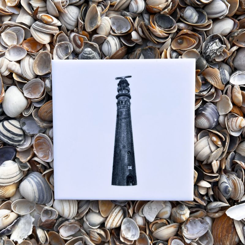 Wandtegel 11cm | Vuurtoren Schiermonnikoog | Wad Anders Post Terschelling