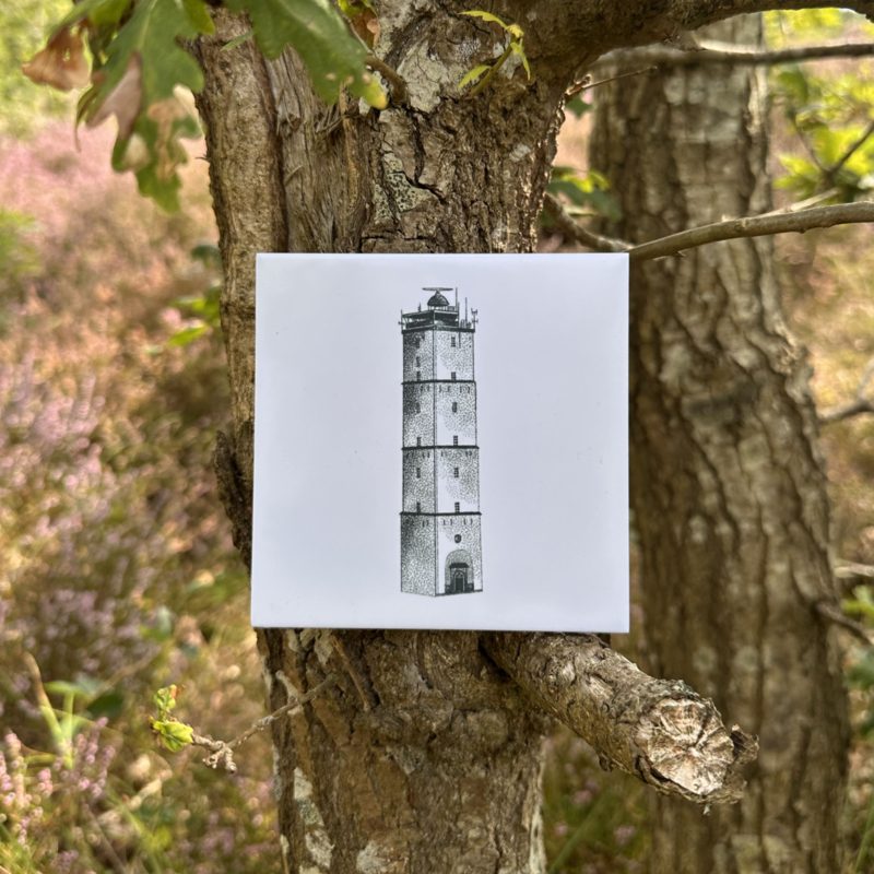 Wandtegel 11cm | Vuurtoren Terschelling | Wad Anders Post Terschelling