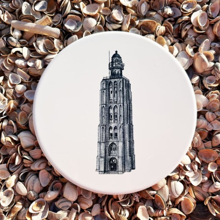 Wandtegel Vuurtoren 't hoge licht Zeeland | Wad Anders Post