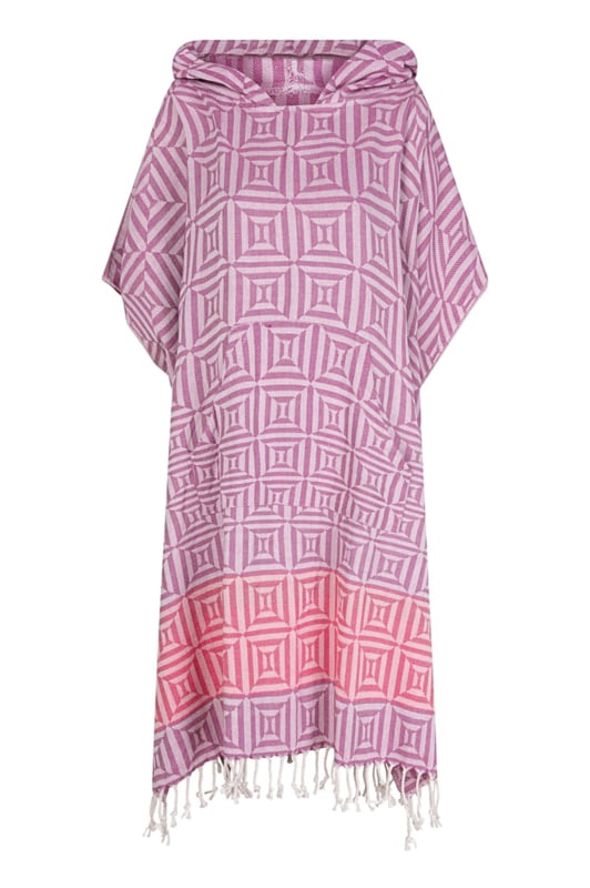 ZusenZomer Poncho VIERKANT roze