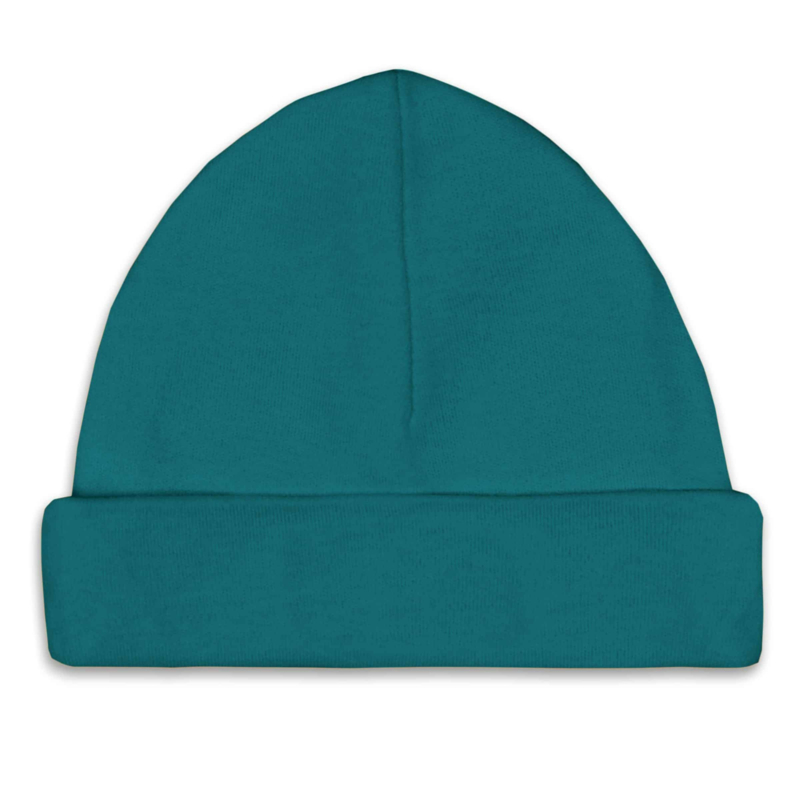 Babymutsje geborduurd met Terschelling – Lake green